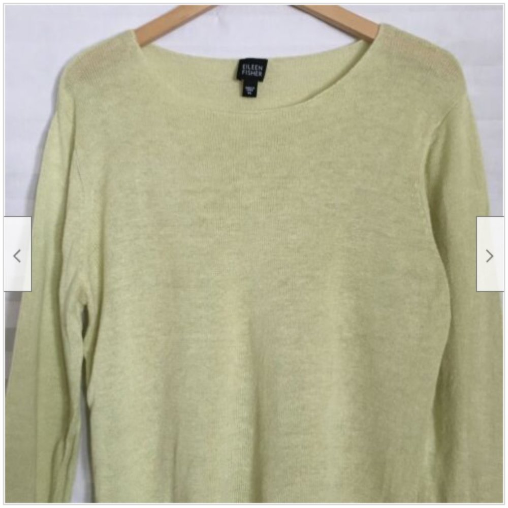 Eileen Fisher 100% Linen Long Sleeve Sweater Top - Picture 3 of 8